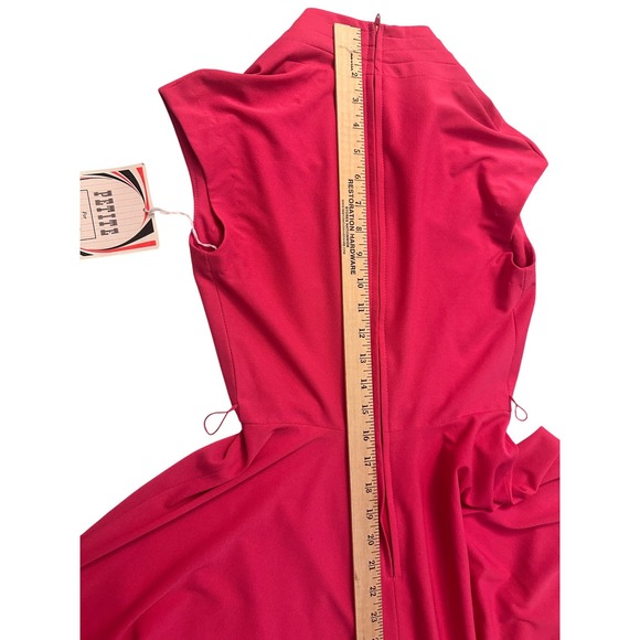 Signor California Petite Pink Cap Sleeve Belted Midi Dress Size 8 - Picture 3 of 11